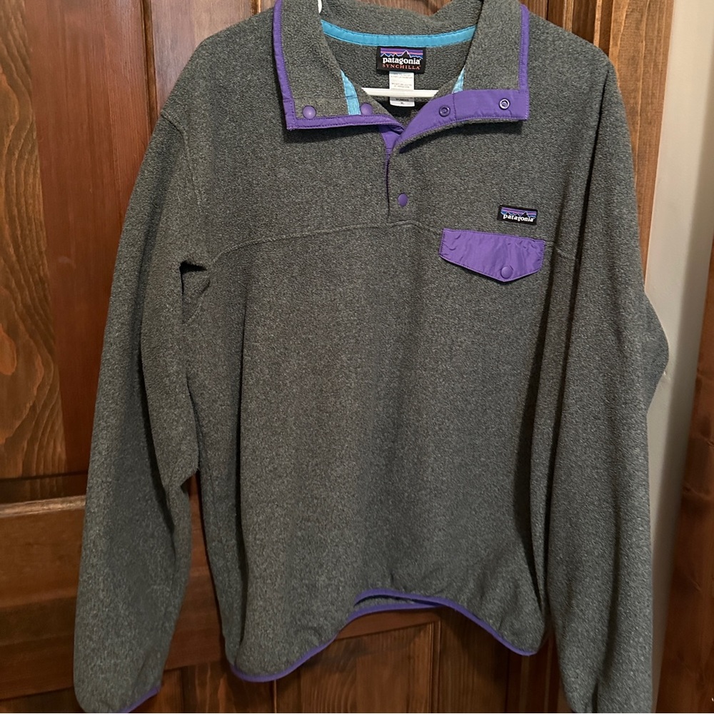 Patagonia Grey Fleece Snap T Pullover